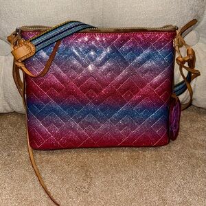 Consuela Pink and Blue Quilted Crossbody Bag